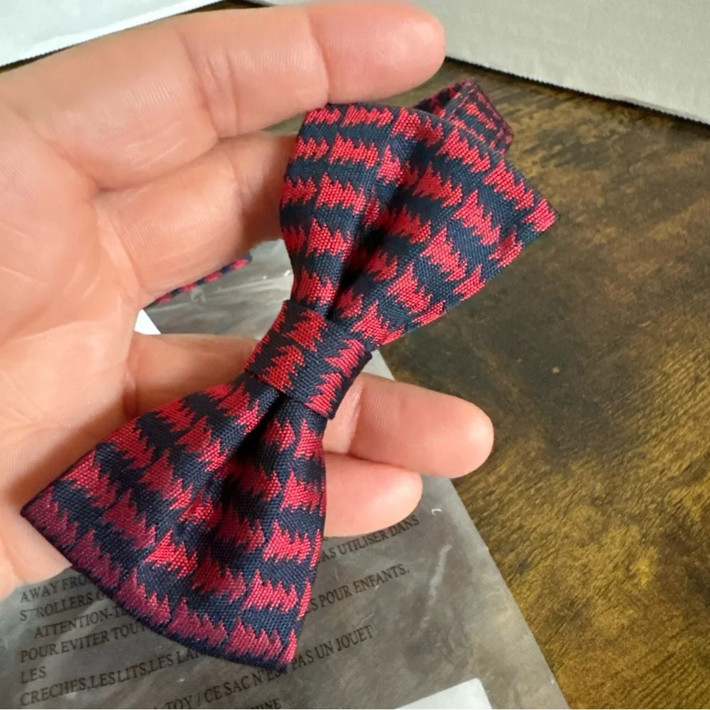 NWT Janie and Jack SPECIAL OCCASION Blue Red Christmas Bow Tie Size 2 to 5